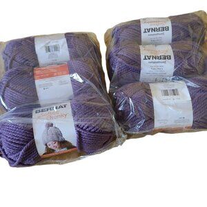 Bernat Softee Chunky yarn, 6 skeins, Dark Mauve, #6 weight Super Bulky